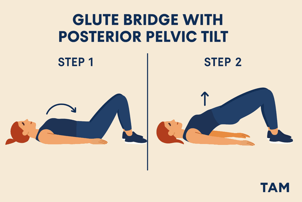 Glute Bridge with Posterior Pelvic Tilt
