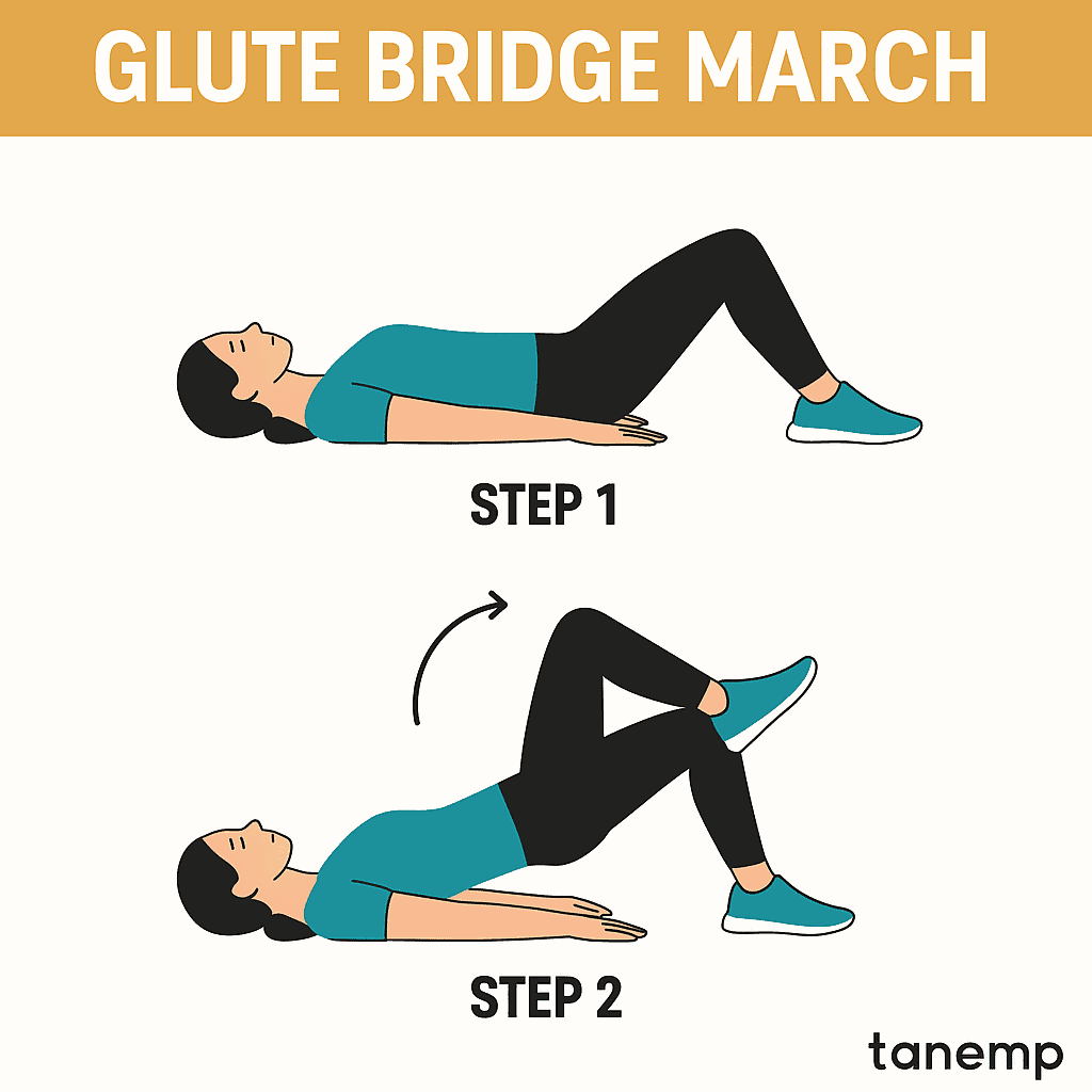 glute bridge march erector spinae exercise

