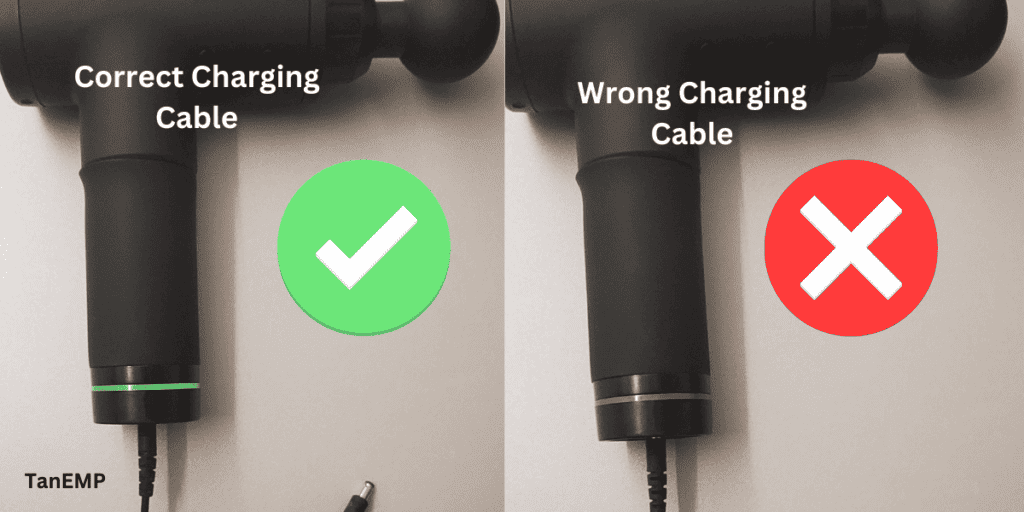 Wrong charging cable