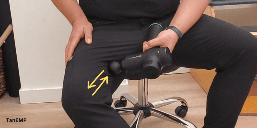 how to use massage gun on adductor