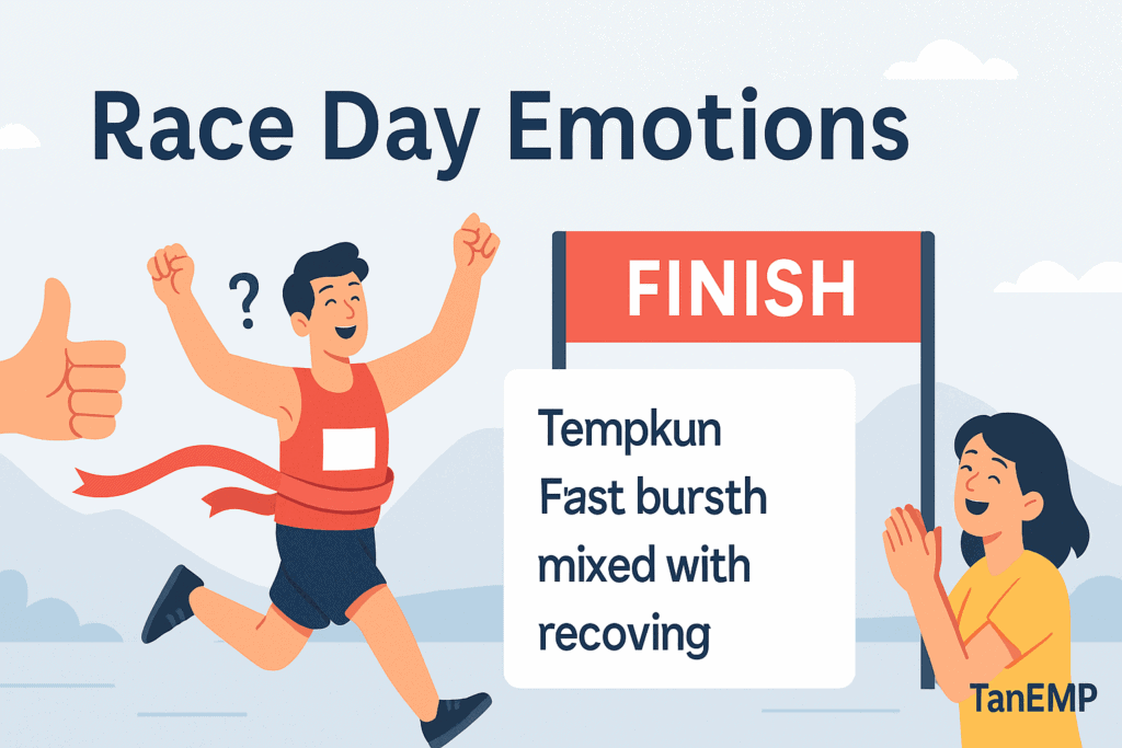 race day emotion and distant terms