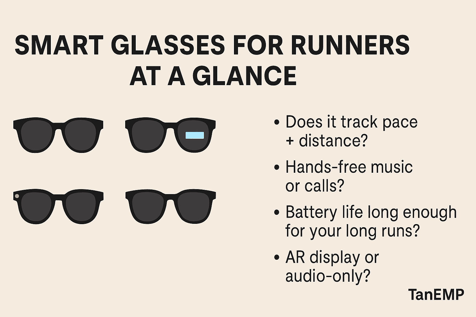 Smart Glasses for Runners at a Glance