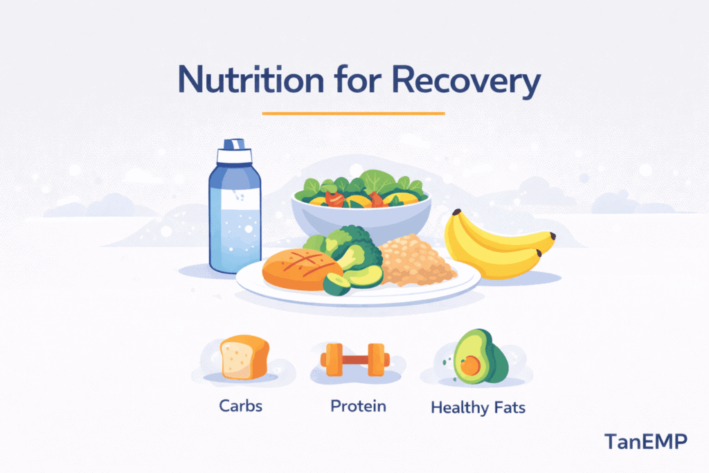 eat well balance nutrition meal to recovery. proper refuel after every run