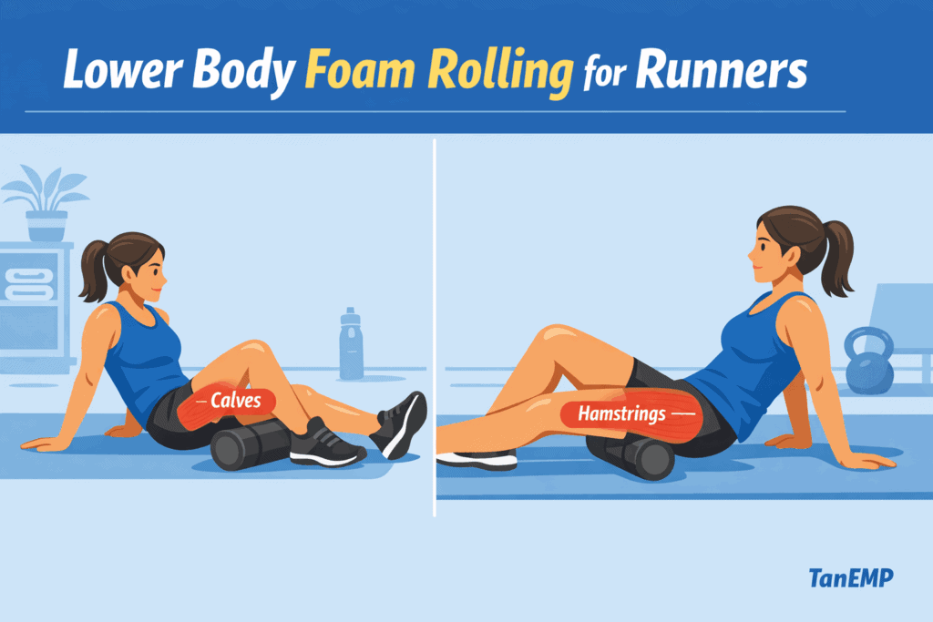 Foam Roller techniques for Calve and hamstring