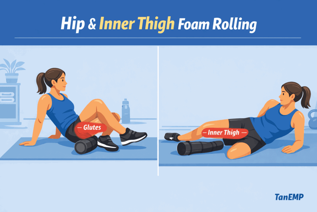 Foam Roller technique for gluteus and adductor
