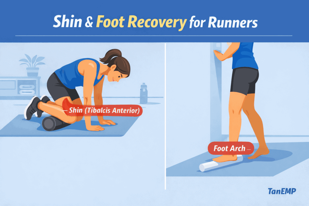 form roller techniques for shin and foot arch