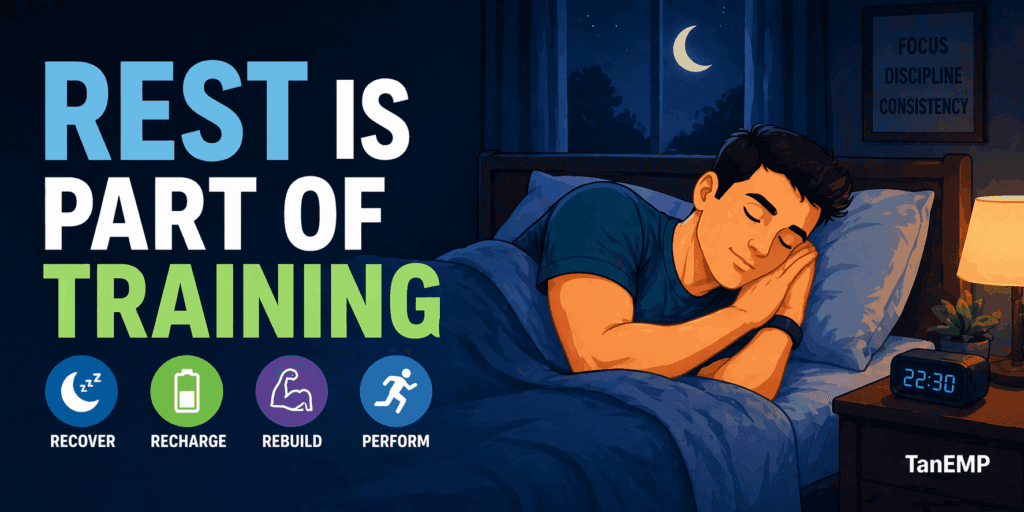 rest is part of training. sleep can recovery, recharge, rebuild and perform better on your next run